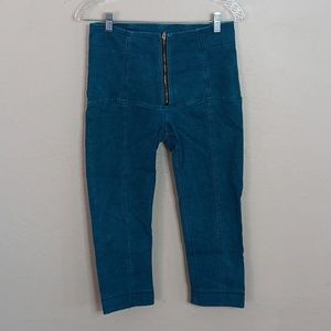 Prairie Underground Teal Blue Stretch Cropped Capri Pants Size Large